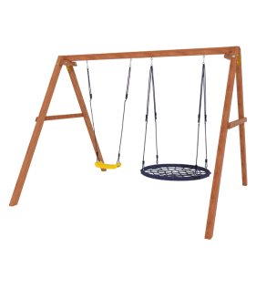 Деревянные качели с качелями лодочка и гнездо...