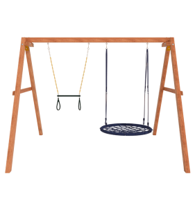 Деревянные качели с качелями гнездо 100 см и трапецией