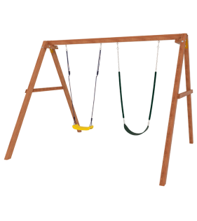 Деревянные качели с гибкими качелями