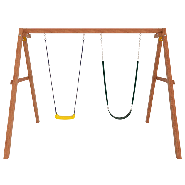 Деревянные качели с гибкими качелями