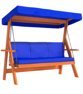 Садовые качели 3-местные с матрасом и 3 подушками