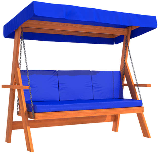 Садовые качели 3-местные с матрасом и 3 подушками