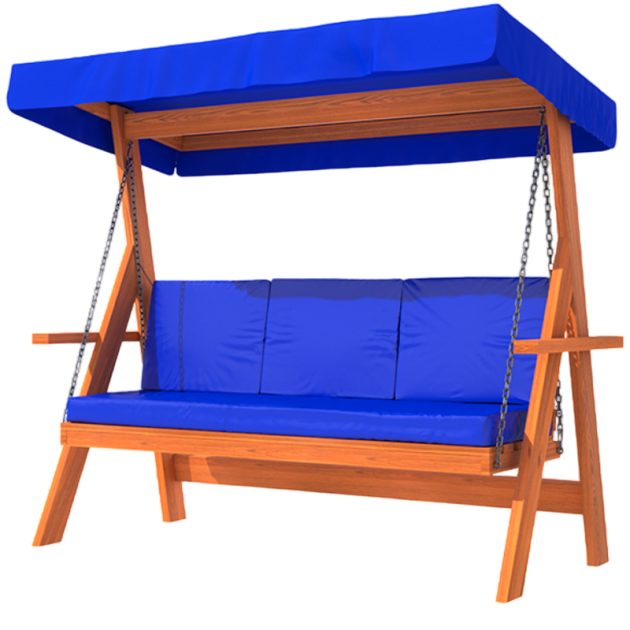 Садовые качели 3-местные с матрасом и 3 подушками