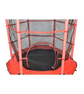 Детский батут с сеткой 140 см красный