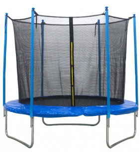 Батут с лестницей и внутренней сеткой 180 см синий