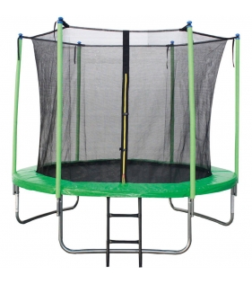 Батут с лестницей и внешней сеткой 305 см зеленый