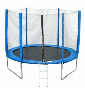 Батут с лестницей и внешней сеткой 306 см синий