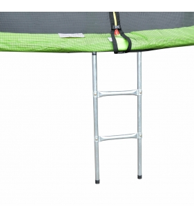 Батут с лестницей и внешней сеткой 360 см зеленый