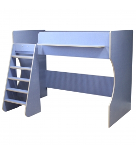 Кровать чердак Р432 Капризун 1 лен голубой