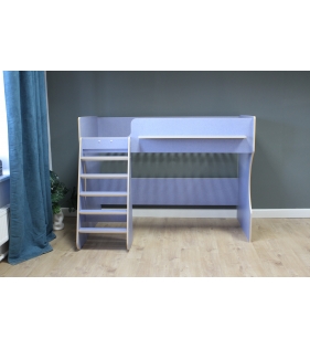 Кровать чердак Р432 Капризун 1 лен голубой