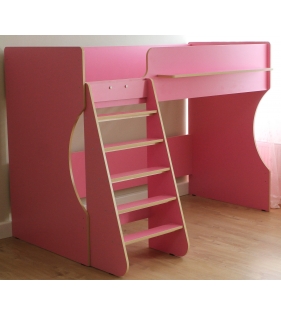 Кровать чердак Р432 Капризун 1 розовый
