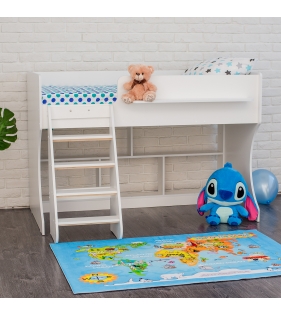 Кровать чердак Р436 Капризун 2 белый