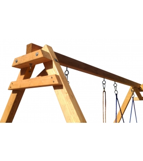 Деревянные качели с двумя трапециями