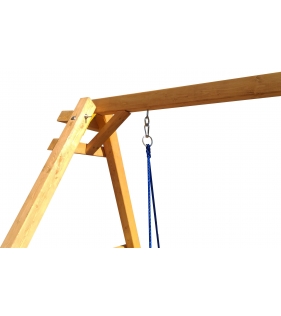 Деревянные качели с двумя трапециями