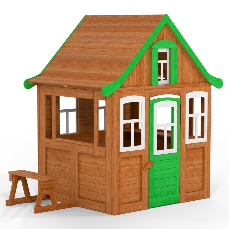 Детский домик Цветочный зеленый