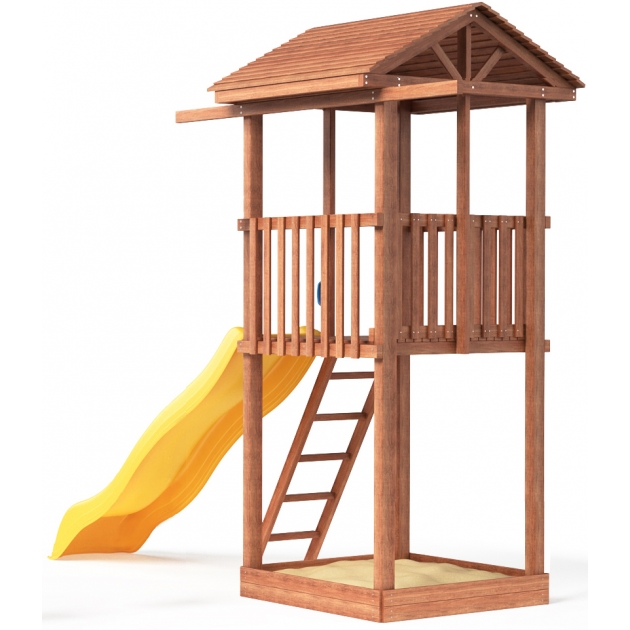 Комплекс Tower с горкой и деревянной крышей