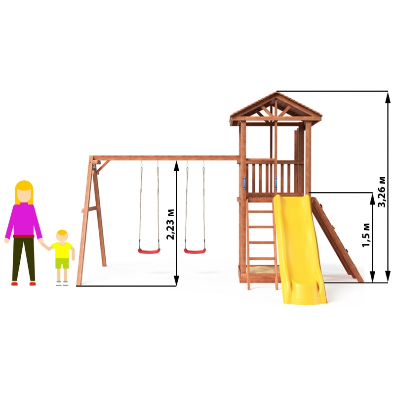 Детская площадка с металлической лестницей
