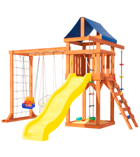 Детская площадка с рукоходом, подвесным креслом и качелями для малышей...