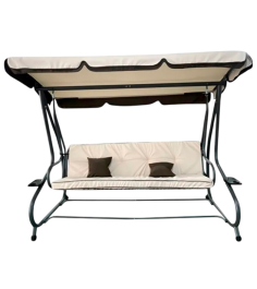 Качели садовые подвесные Lux с тентом и подушками бежевые...