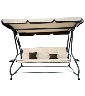 Качели садовые подвесные Lux с тентом и подушками бежевые