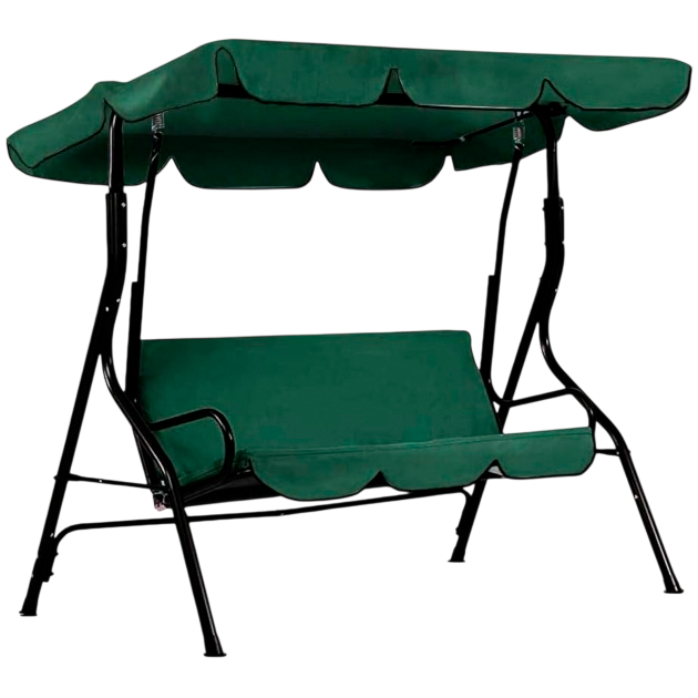 Качели садовые подвесные Simple с тентом зеленые