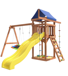 Детская игровая площадка с качелями гнездо и лодка для улицы и дачи...