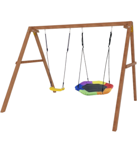 Деревянные качели с гнездом Гексагон