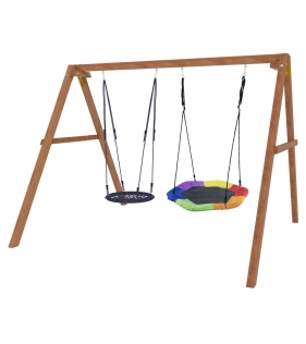 Деревянные качели с гнездом Гексагон и гнездом 60см