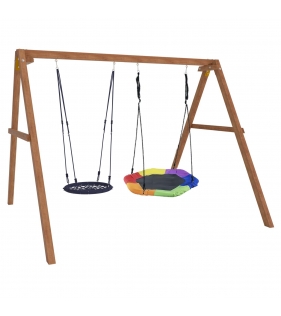 Деревянные качели с гнездом Гексагон и гнездом 60см