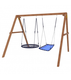 Деревянные качели с гнездом Лодка и гнездом 100 см
