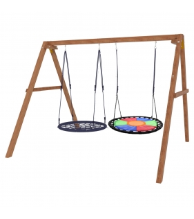 Деревянные качели с разноцветным гнездом и гнездом 100 см