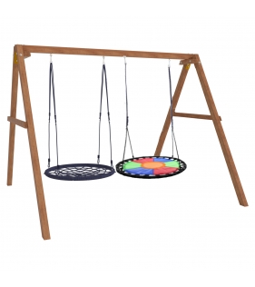 Деревянные качели с разноцветным гнездом и гнездом 100 см