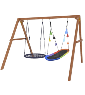 Деревянные качели с овальным гнездом Лодка и гнездом 100 см...