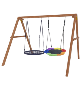 Деревянные качели с гнездом Гексагон и гнездом 100 см...