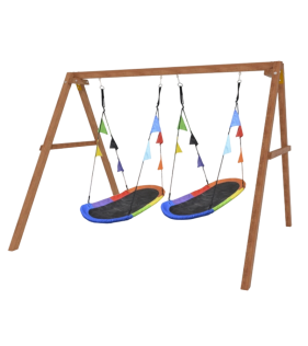 Деревянные качели с овальными гнездами Лодка...