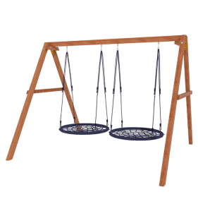 Деревянные качели с двумя качелями гнездо 100 см