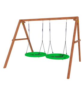 Деревянные качели с двумя качелями гнездо