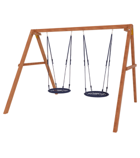 Деревянные качели с двумя гнездами 60 см Деревянные качели с двумя гнездами 60 см