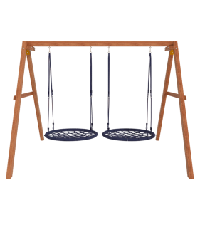 Деревянные качели с двумя качелями гнездо 100 см