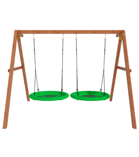 Деревянные качели с двумя качелями гнездо