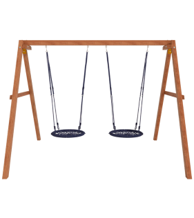 Деревянные качели с двумя гнездами 60 см