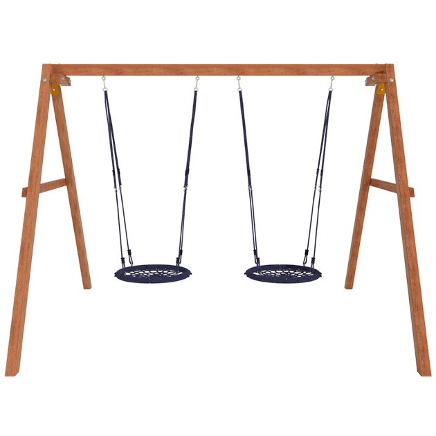 Деревянные качели с двумя гнездами 60 см